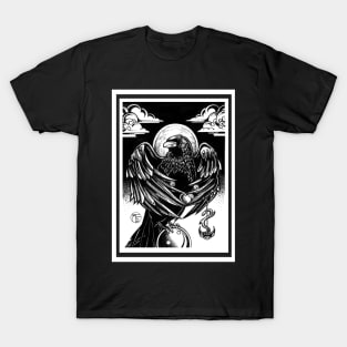 The Raven's Gift - White Outlined Version T-Shirt